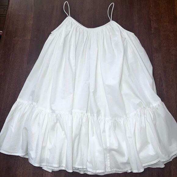Rhode Nala White Cotton Tiered Mini Dress XS Boho Resort Summer Lined Flowy - Picture 9 of 9